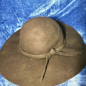 Black 100% Wool Floppy Hat